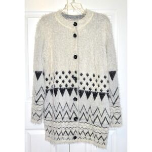 DAMART Women's Size‎ 12/12 Button Front Sweater Cardigan White & Black